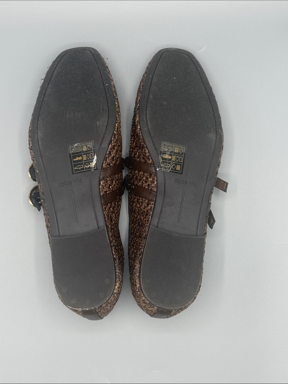 NWOB Dolce Vita Sz 7 Brown Woven Double-Strap Mary Jane Flats - Picture 3 of 7